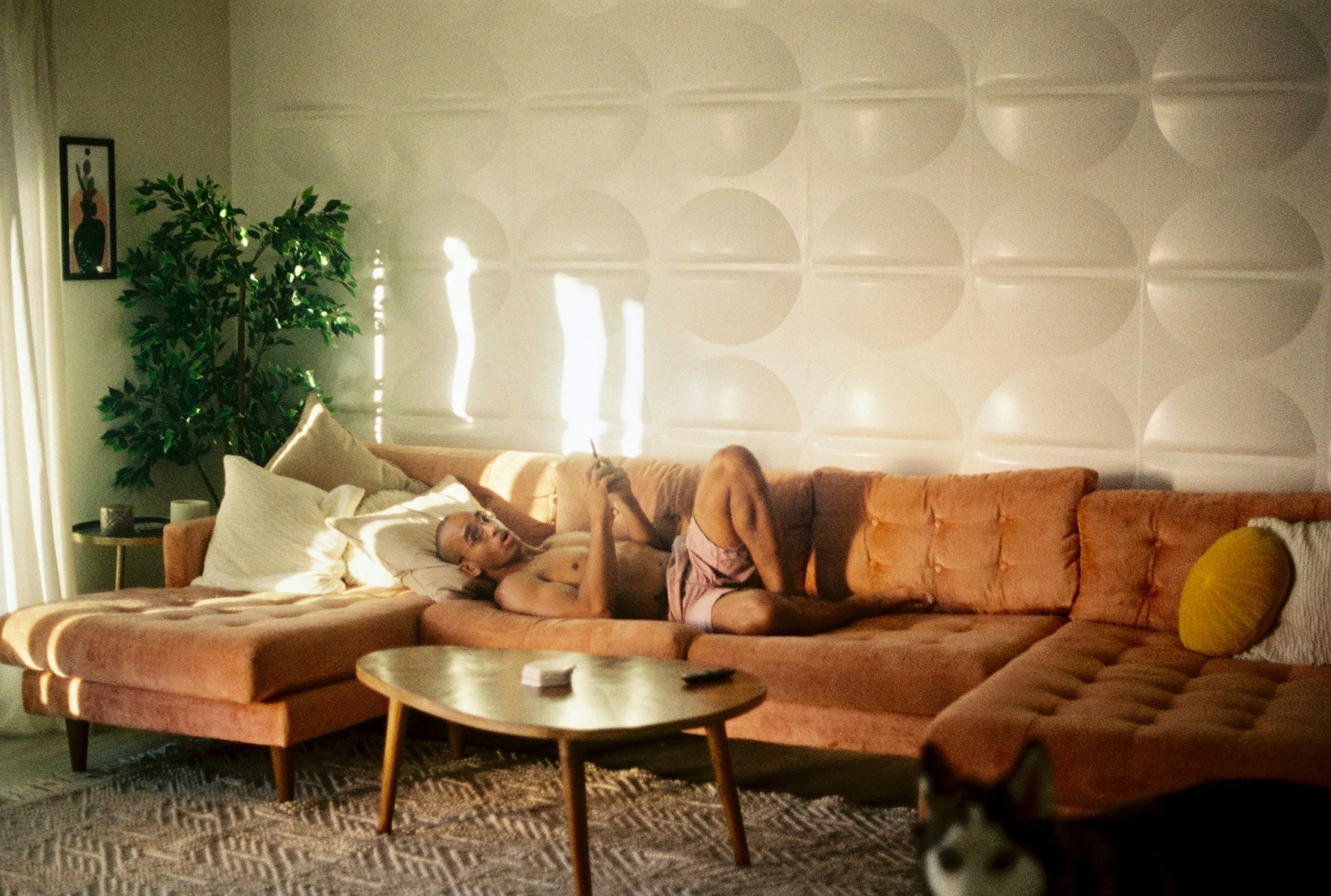 Upholstered Wooden Sofa