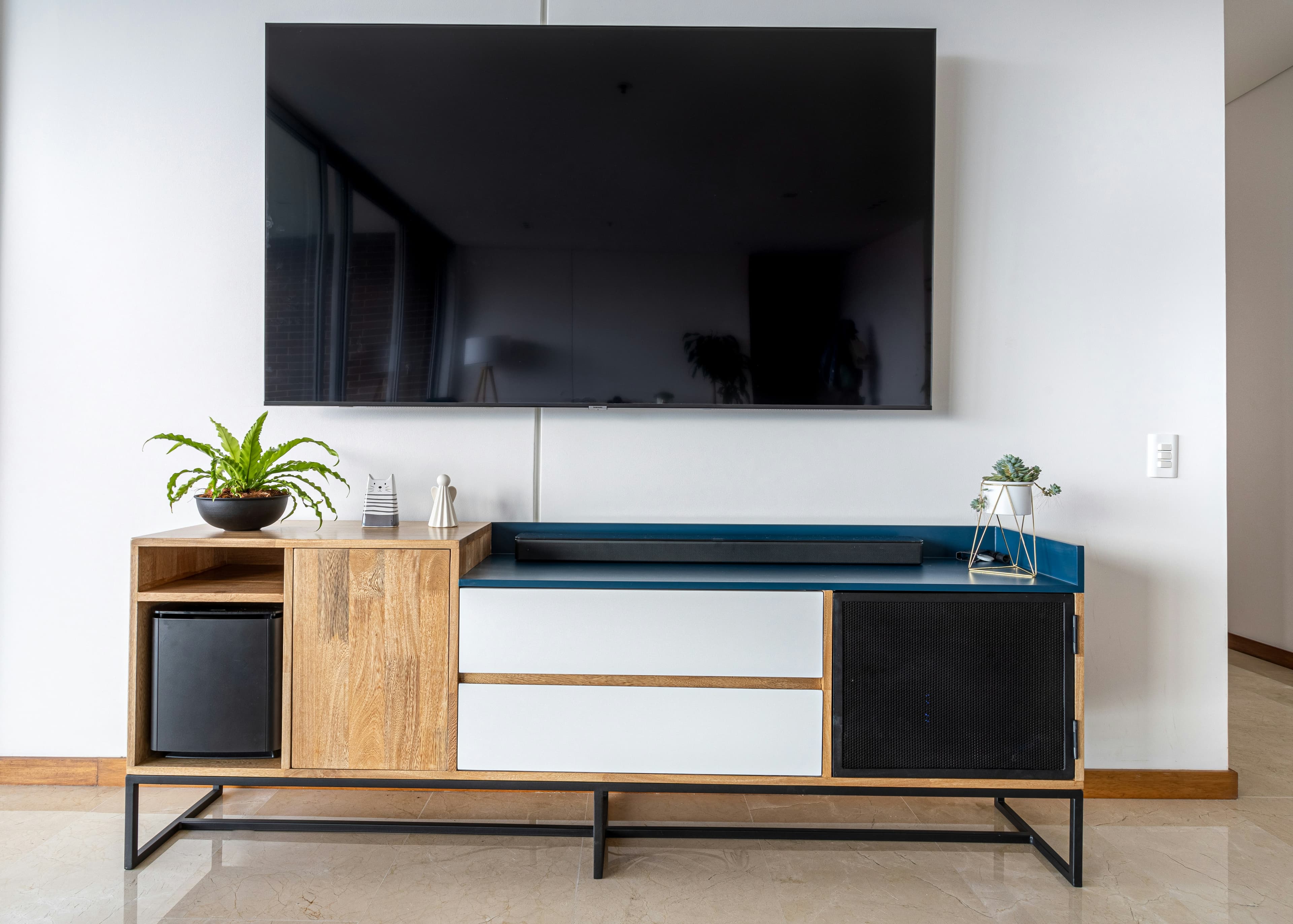 Sleek Metal Frame TV Unit
